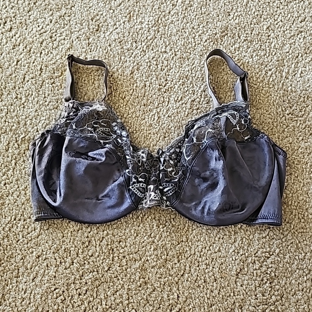 Victoria's Secret Vintage Gold Label Bra 36C Gray Lace Underwire